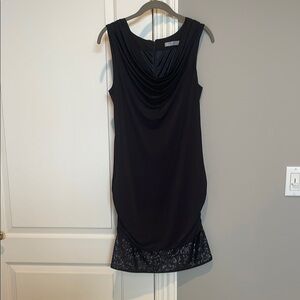 Marc New York Black Ruffled Sheath Mini Dress